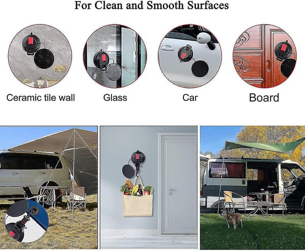 Sugkopps Camping Set, Sugkoppar Ankar Sugkrokar Extra Stark