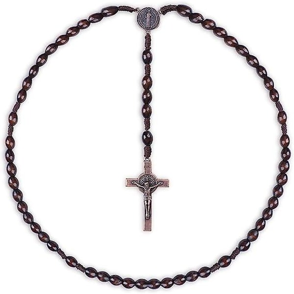 Blak,handgjord katolsk rosenkrans, hänge halsband Bön pärlor St rosenkrans pärlor katolsk för kvinnor män