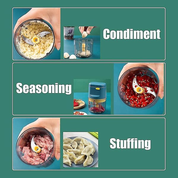 1 stk Bærbar Hvitløksblender Elektrisk Matkutter Mini