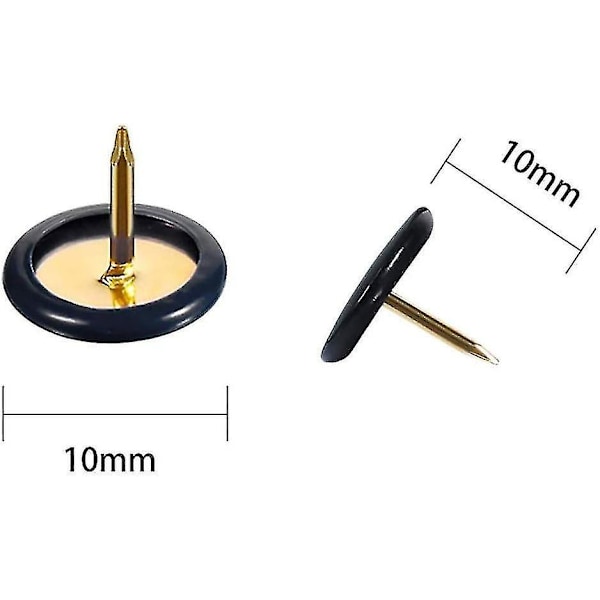 400 kpl 10*10mm peukalonauloja muovipäillä ja teräskärjillä koristeelliseen ilmoitustauluun, valkoinen