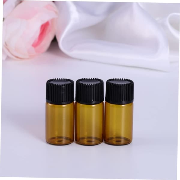 9 stk. 3 ml ravfarvede glasflasker med dråbeindsats, bærbare minibeholdere