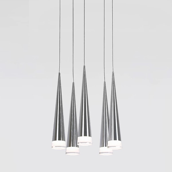 5-ljus 6cm LED-hänglampa Metallkon Kروم Modernt