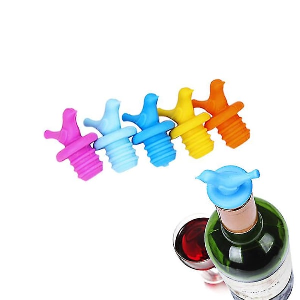 Silikonepropper Vinpropper Vin- og drikkeflaskepropper Tilfældig farve (14 stk, tilfældig farve)
