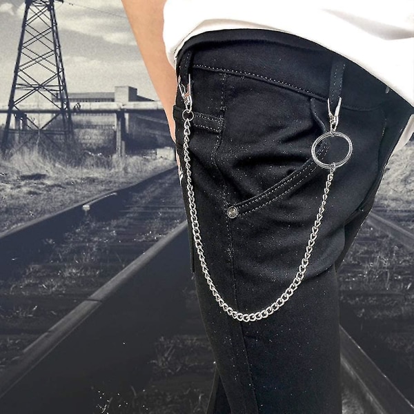 3stk lommekjede jeanskjeder kvinner bukser kjede midje kjede belte kjeder hip hop