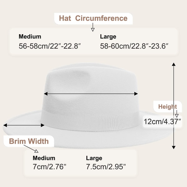 Fedora Filt Fedora Tofarget Fedora Rancher-hatter med bred rand for menn/kvinner