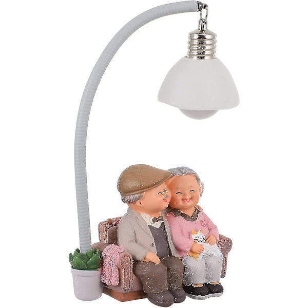 Besteforeldrefigurer Kjærlige Eldre Parfigurer Søte Figurer Nattlys Skrivebordsfigur