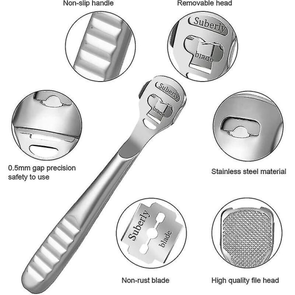 Fotrasp for Pedikyr, Hård Hudfjerner Hæl Shaver Rustfritt Stål