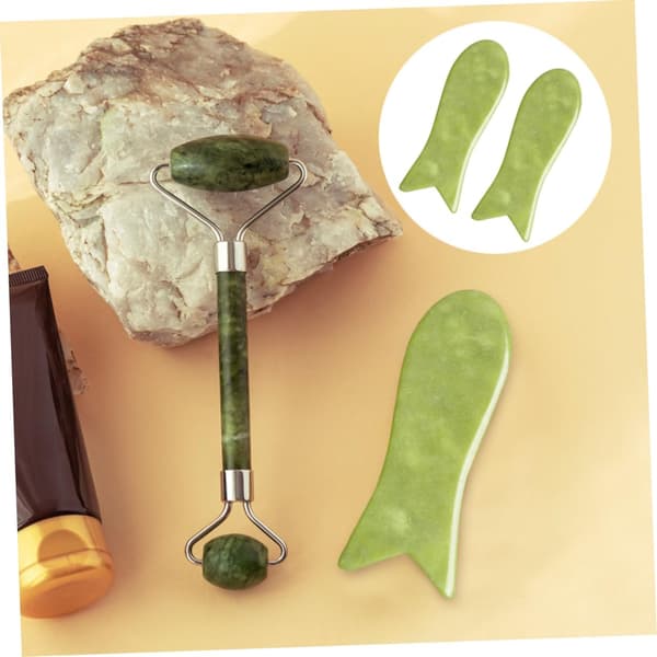 2 stk. Jade Glatte Skrapebrett Gua Sha Brett for Kroppsskraping