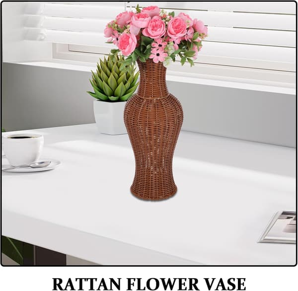Dekorativ blomstervase i imitert rotting, enkel og elegant, solid og tørkbar design