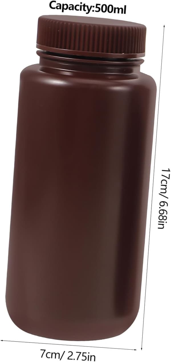3 st 500 ml plastkemikalieflaskor med lock, reagensprovbehållare