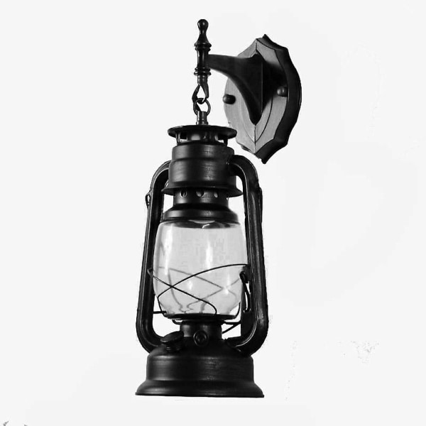 Country Style Lanterne Væglampe Retro Glasskærm Loftsrum