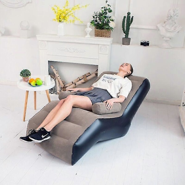 Foldbar Oppustelig Recliner med Armlæn - (Ingen Luftpumpe) (Khaki)