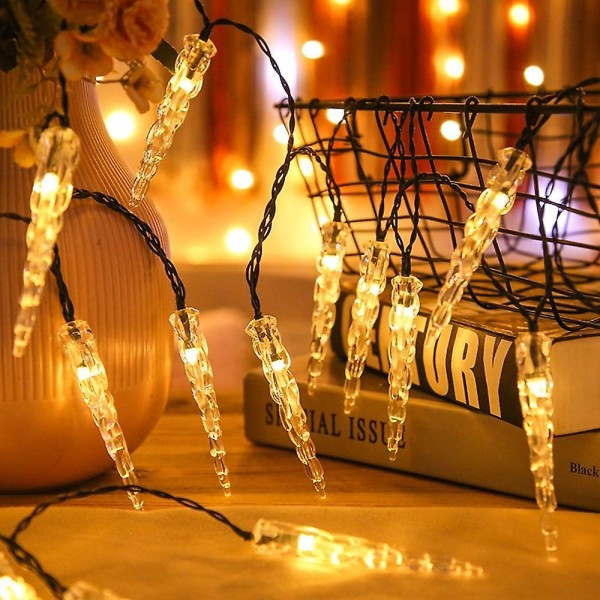 6m 30leds Solar Ice String Lights Outdoor 8 Modes Lighting Party