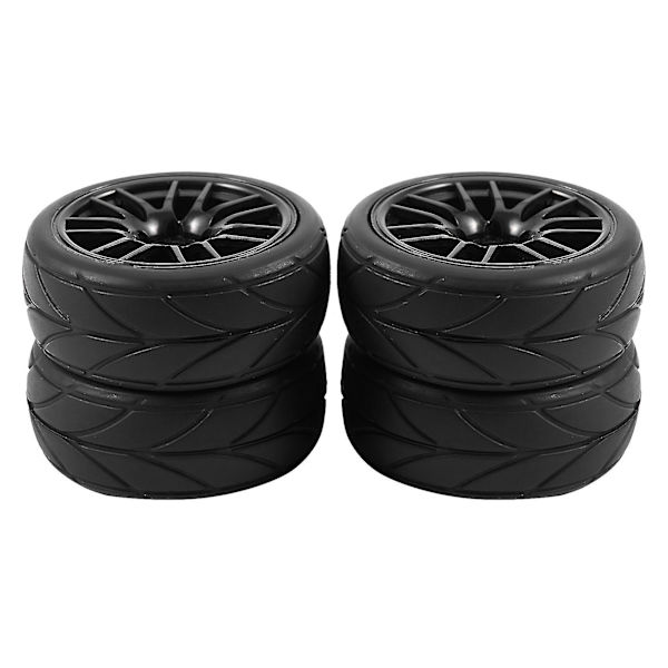 4 stk. 1/10 Gummi Dæk Rc Racing Bil Dæk På Vej Hjul Fælg Passer Til Hsp Hpi 9068-6081 Rc Bil Del