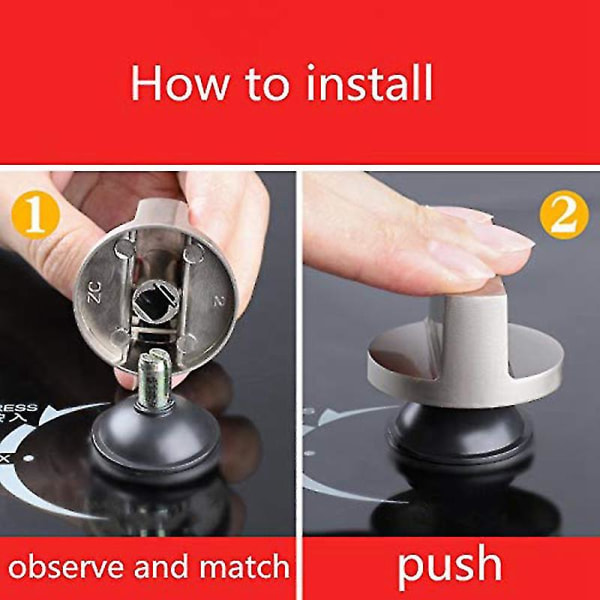 Stove Handle, 6mm Zinc Alloy Control Knob Oven Switch Universal Silver Gas Stove Control Knob, Suit