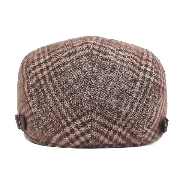 Høst-Vinter Rutete Beret Menn's Flat Cap Beret Hatt Justerbar Caps Casual