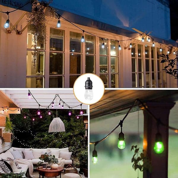 Globe String Lights 15m 15leds Udendørs RGB Farveskiftende 0.5w