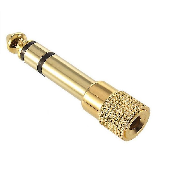 Hodetelefonkontaktkonverter Hodetelefon Lyd Stereo Jack Konverter (gull) (1 stk)