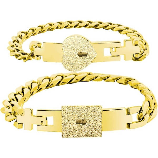 2 stk Lmell Rustfritt Stål Elsker Nøkkel Armbåndsett Par Smykkersett