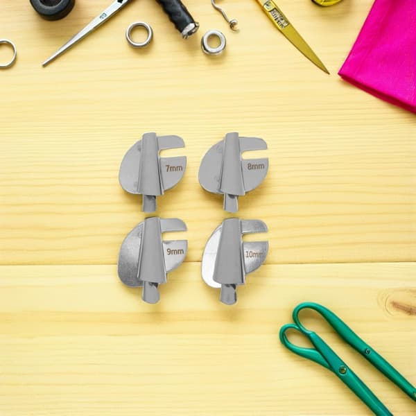 8 st symaskin rullad fållsats, 7-10 mm böjda kantfållpressarfötter