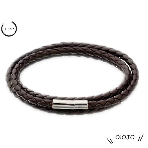 Mode Kvinder Mænd Læder Flettet Manschet Armbånd Unisex Armbånd