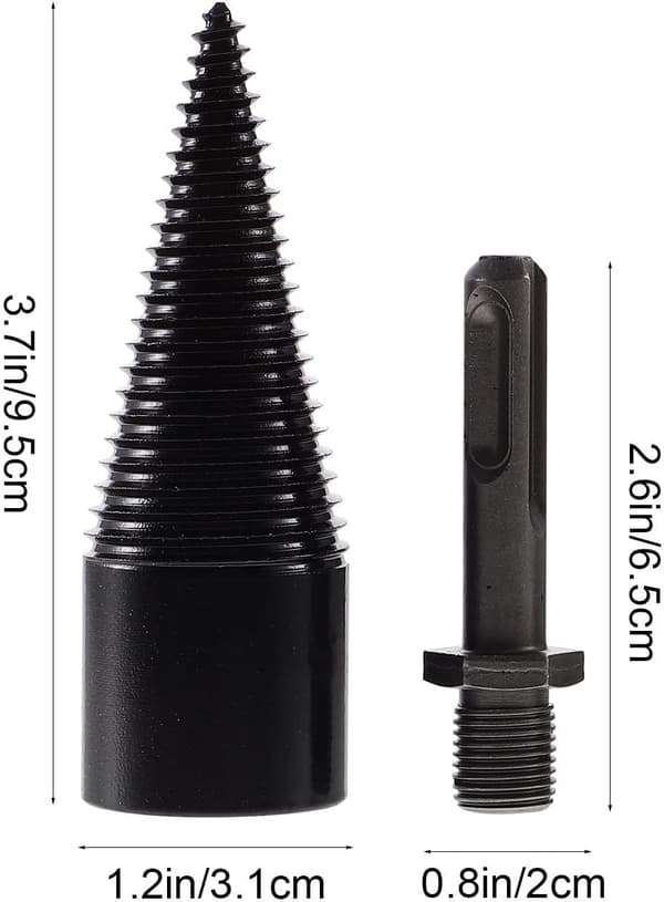 4 stk vedborbitssett 32 mm karbonstålsplittbits og 3 utskiftbare aksler