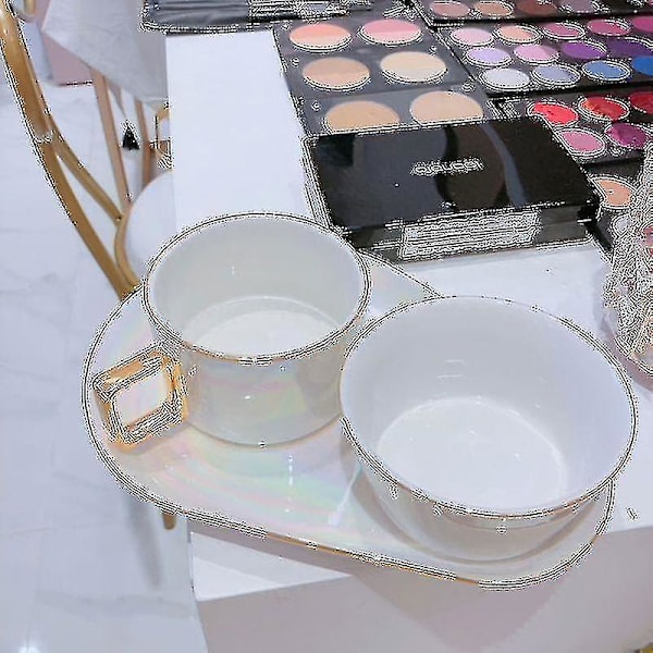 Guld Kaffekop Sæt Porcelæn Mate Kop Latte Eftermiddagste Boblete Kop Kaffeetasse