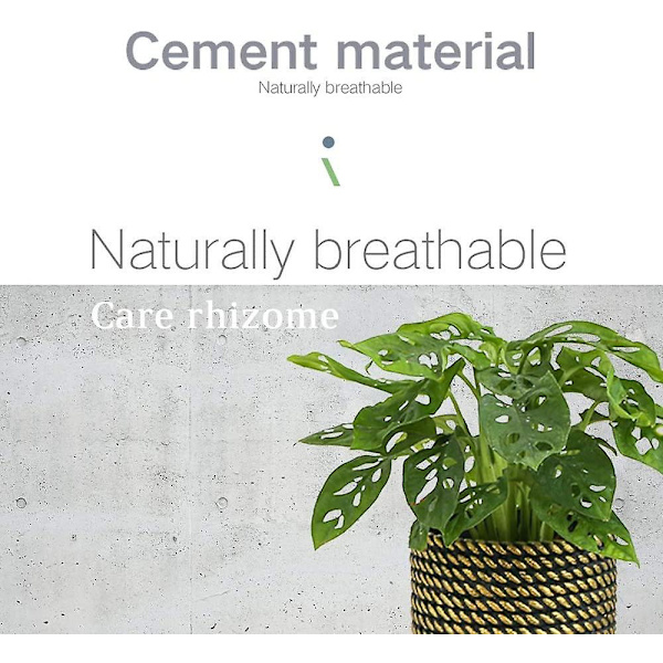 Blomsterpotte i Cement - 4,7\" Cementpotter med Drænhul Moderne Dekorativ til Indendørs Planter