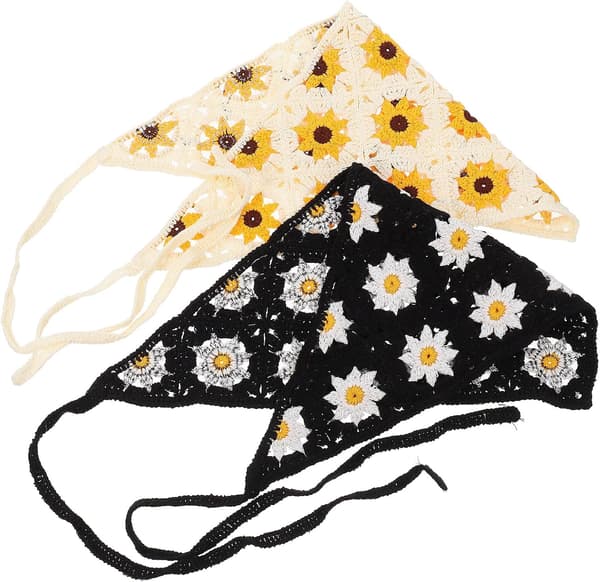 2 stk. elastiske blomsterturbanhårbånd for kvinner