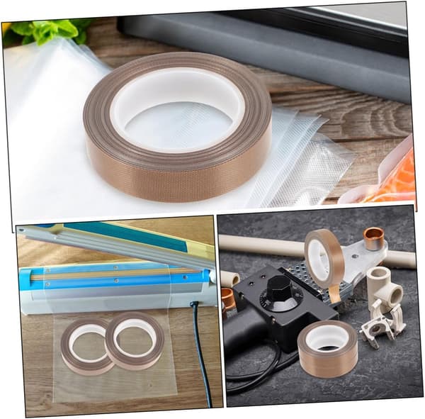 2 rullar 15 mm x 10 m PTFE högtemperaturisoleringstejp för vakuumförseglingsmaskin