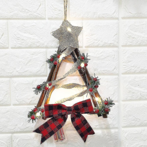 Julekrans hengende ornament Jule snømann krans ornamenter med led lys Decorbd-yuhao