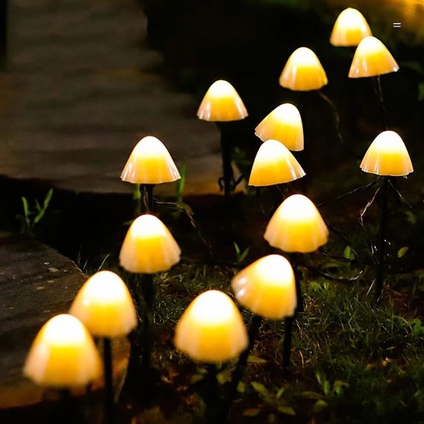 Solar String Lights Garden Led Mushroom Vanntett 5m-20leds