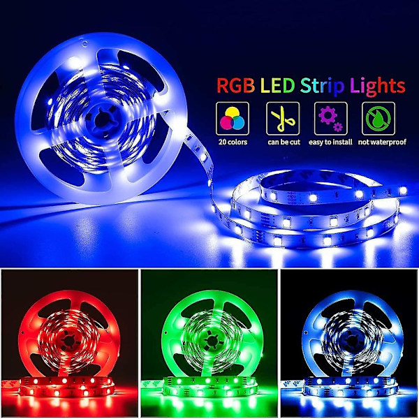 20m LED Smart Strip Lights Tv Bakgrundsbelysning Rgb Bluetooth Music Sync 1175 Fyndiq