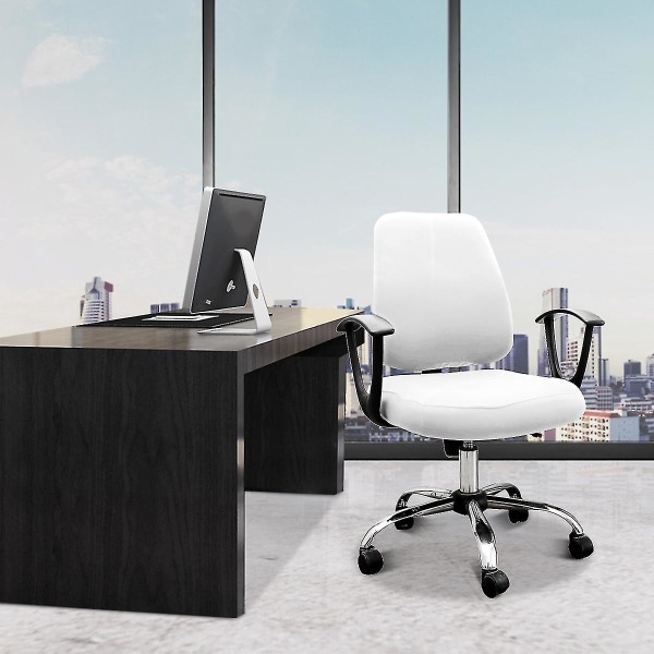 Tietokoneen toimistotuolin cover, halkaistu suojaava venyvä kangas polyesteripöytä työtuolin päälliset Stretch pyörivä tuolin päällinen, irrotettava Beige