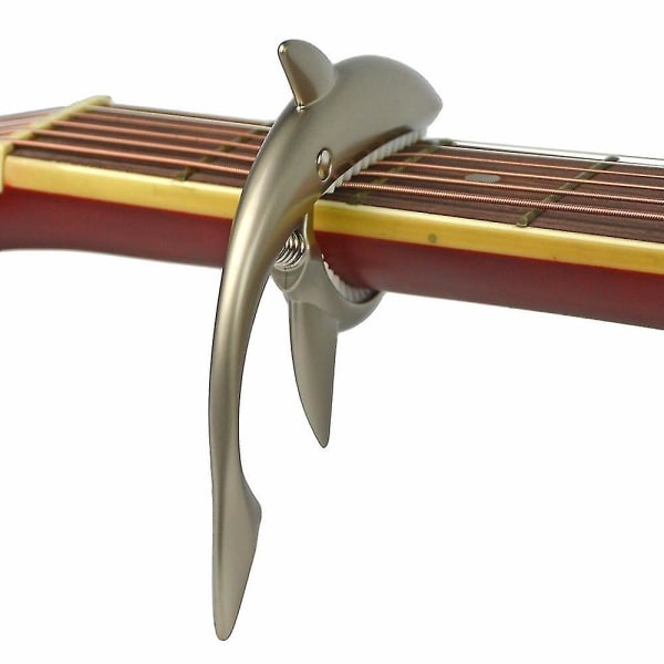 Metallgitarrkapo Hajformad Kapo för Akustisk och Elektrisk Gitarr med Bra Grepp (1 st, silver)