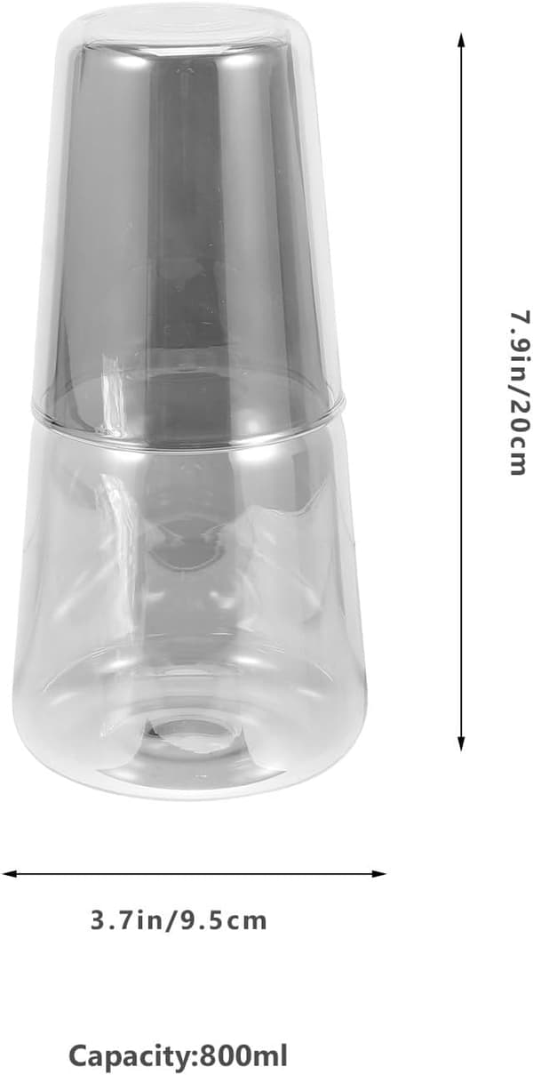 800 ml karaffset i glas med kopp för bekväm dryck
