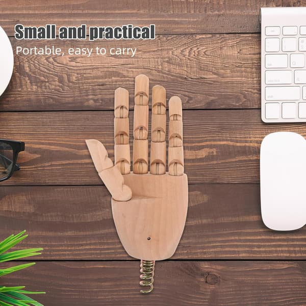 Trähandfigur för teckning, poserbar handmodell, DIY tom dockskapelse, ledad finger