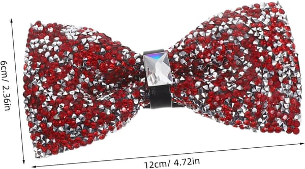 Ferdigknyttet Rhinestone Sløyfe for Menn Glitrende Smokingtilbehør med Blendende Rhinestone Design
