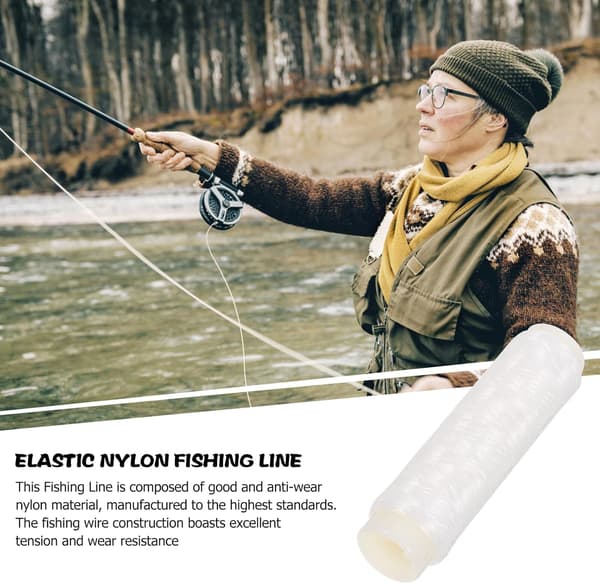 Fiskelina Nylon Elastisk Tråd 3 Rullar Vit Halkfri Robust Slitstark Professionell Fisketråd