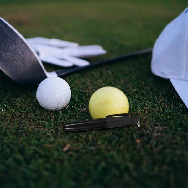 6 stk. Golfboldmarkeringspen sæt med jernkrogclips Sort Golf Line Maker