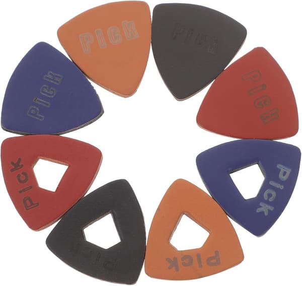 Lädergitarrplektrum Tjockt 8-delat set Återanvändbara ukulele- och gitarrtillbehör