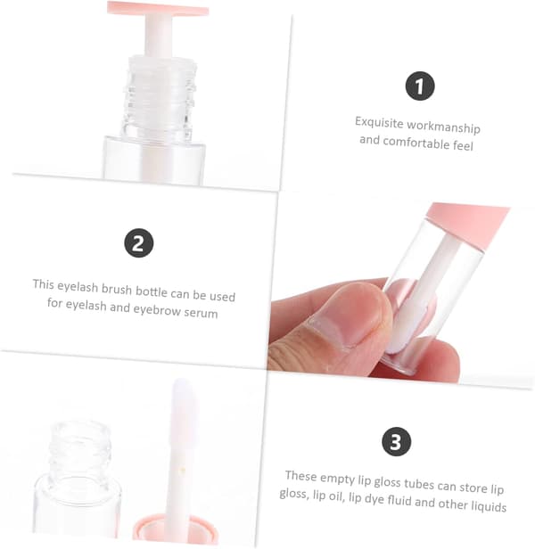 10 stk. 4 ml påfyllbare lipgloss-tuber DIY leppeglasurflasker rosa plast bærbare leppehonningtuber
