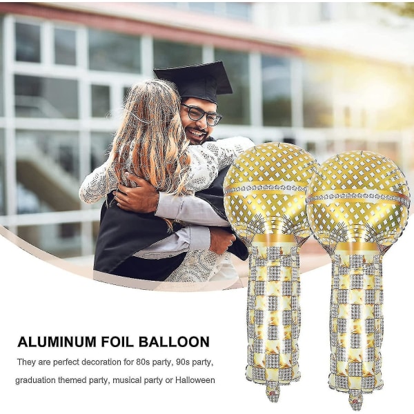 Oppblåsbare mikrofonballonger 90-talls festdekorasjoner mikrofoner leker