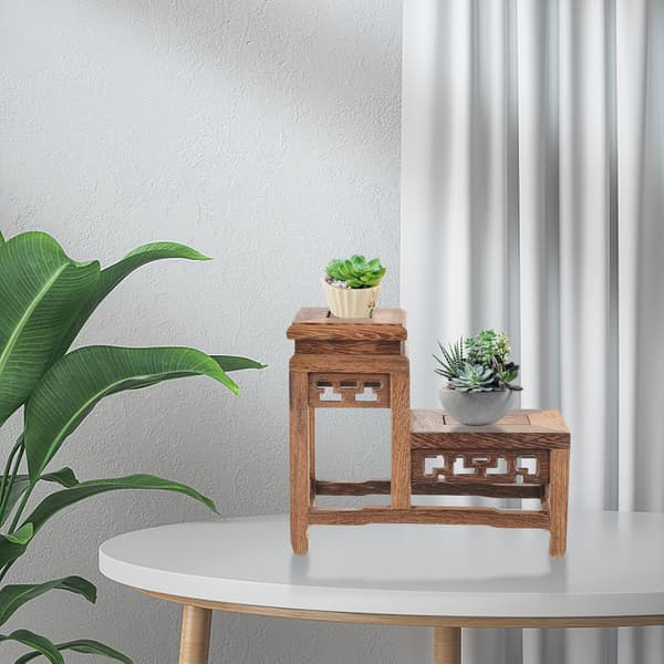 Kaffe Tre Stativ for Utstilling Bonsai Holder Håndverk Base Solid Struktur Stabile Støttepunkter