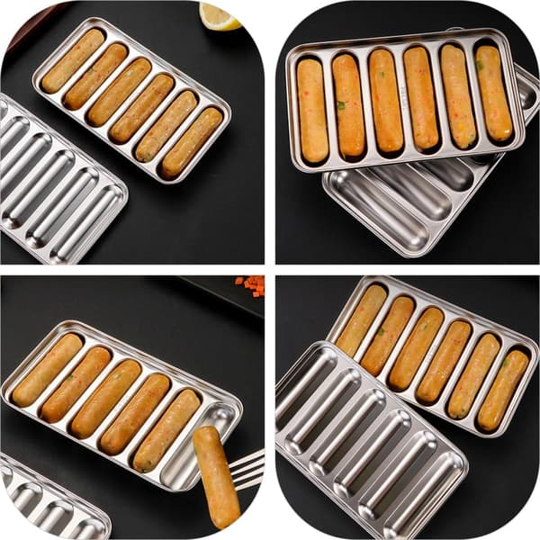 Pølseform i rustfrit stål, non-stick pølseform til hotdogs