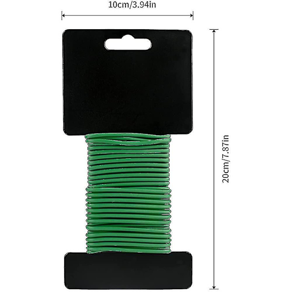 4,8 mm x 8 m Grön Växt Twist Tie Trädgård Mjuk Plastöverdragen Bindning