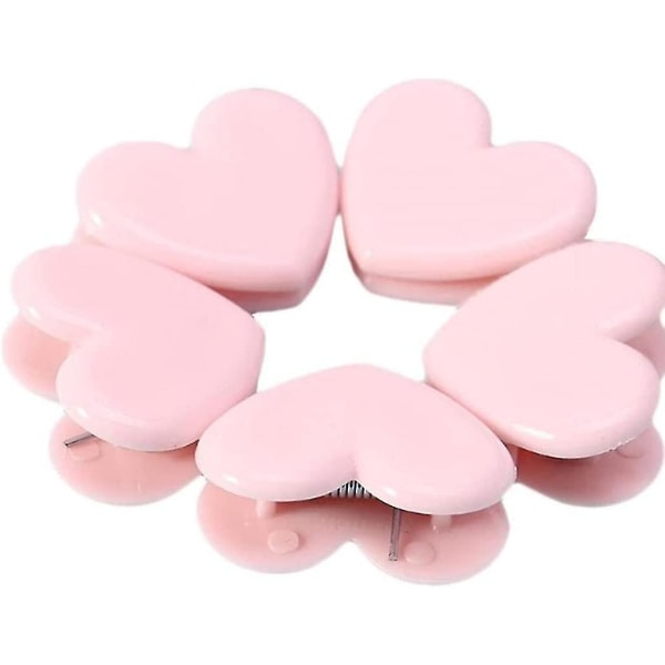 10 Pcs Cute Pink Heart Shape Memo Clips Photo Clamps Plastic Binder Clips Paper Clip