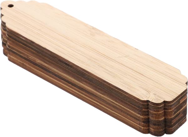10 stk. uferdige trebokmerker, DIY-håndverk, tremerker med hull