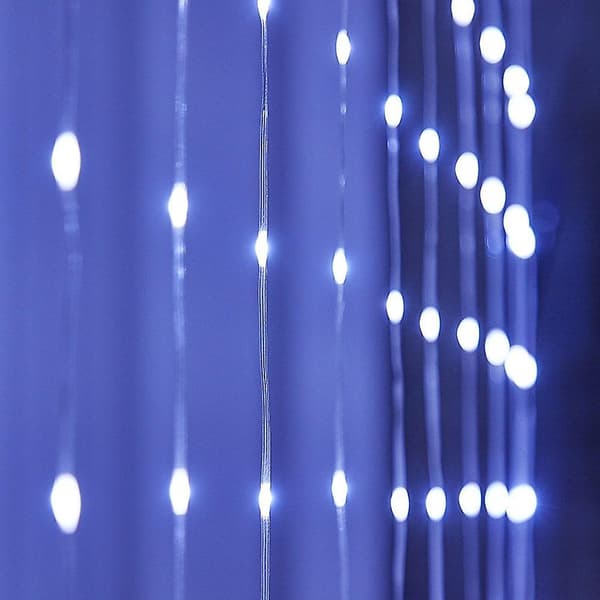 LED Gardinlys Solcelle Utendørs 3x2m 200 LEDer Feelystring IP65