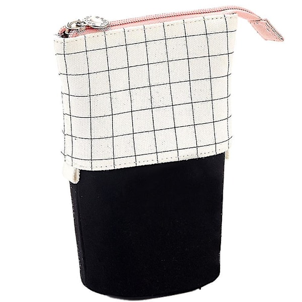 Pencil Case  Pencil Pouch Plaid Pen Bag Pen Pouch Zipper Pencil Holder Stationery Organizer